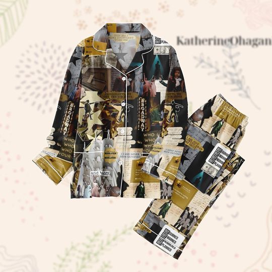 Discover Hamilton Musical Pajamas Set, Broadway Theater Pajamas, Musical Sleepwear, Alexander Hamilton Pjs, Gift For Fans Her, Xmas Pjs Gift