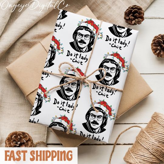 Discover Funny Do It Lady Meme Christmas Wrapping Paper, Viral Meme Xmas Gift Wrap, Festive Holiday Presents Packaging