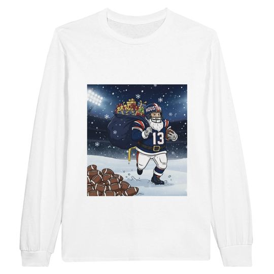 Discover Houston Santa's Favorite Christmas City Football Unisex Long Sleeve Gift for Fans