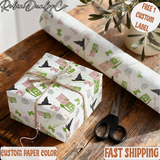 Wicked Movie Birthday Wrapping Paper, Wicked Movie Gift Wrap, Wicked Wrapping Paper, Wicked Christmas Wrapping Paper, Christmas Gift