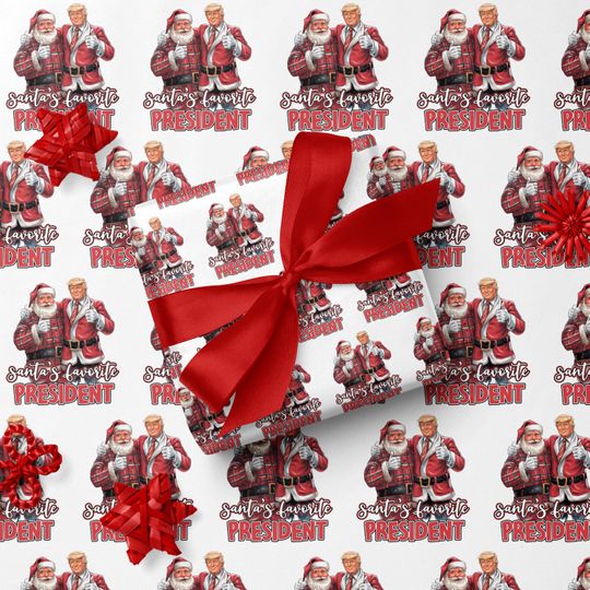 Discover Trump Christmas Wrapping Paper Roll Santa Wrapping Paper Christmas Gift Wrap Funny Christmas Trump Gift Republican Holiday Gift Wrap Trump