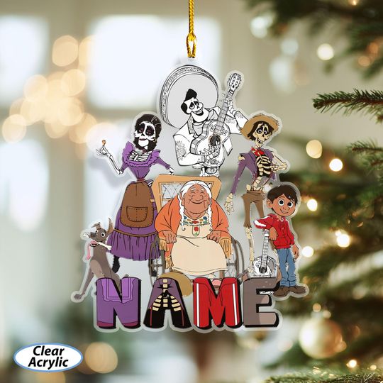 Discover Coco Movie Personalized Ornament Christmas, Pixar Coco Kid Name Ornament, Mama Coco Miguel Ernesto, Disney Coco Holiday Tree Decor, DTA058