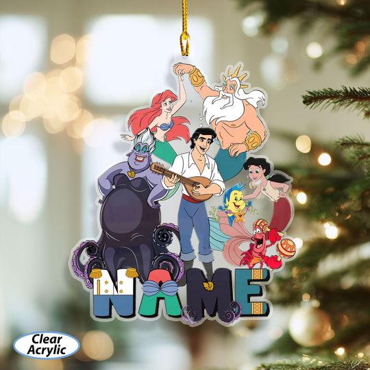 Discover Personalized Little Mermaid Ornament, Ariel Princess Ornament, Ariel And Eric Christmas Couple Gift, Disneyland Holiday Tree Hanging, DTA051