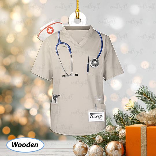Discover Custom Male Nurse Scrubs Ornament, First Christmas As Nurse Ornament, Nursing Acrylic Tree Hanging, Occupation Holiday Boy Keepsake, MYK313