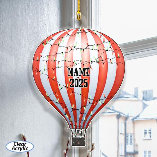 Discover Hot Air Balloon Personalized Ornament, Christmas Lights Balloon Ornament, Adventure Lovers Gift, Disney Up Movie Ornament Tree Decor, MYK348