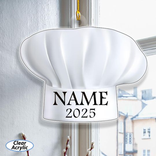 Discover Custom Christmas Chef Hat Ornament, Head Chef Guy Ornament, White Hat Of Chef Ornament, Baker Cooking Culinary Gift, Restaurant Decor MYK350