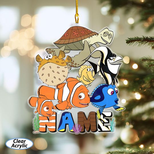 Discover Customized Finding Nemo Ornament, Disney Fish Nemo Christmas Ornament, Marlin Gill Dory Bubbles, WDW Ocean Vibes Xmas Tree Decor, DTA052