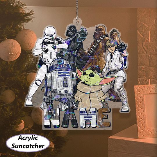 Discover Personalized Galaxy Wars Christmas Ornament, Disney Star Wars Ornament, Darth Vader Baby Yoda Han Solo, Starwars Birthday Party Decor VTB351