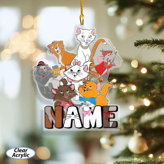 Discover Personalized The Aristocats Ornaments, Cute Marie Aristocats Ornament Christmas, Duchess Berlioz Toulouse, Disney Cat Lovers Decor, NVA744
