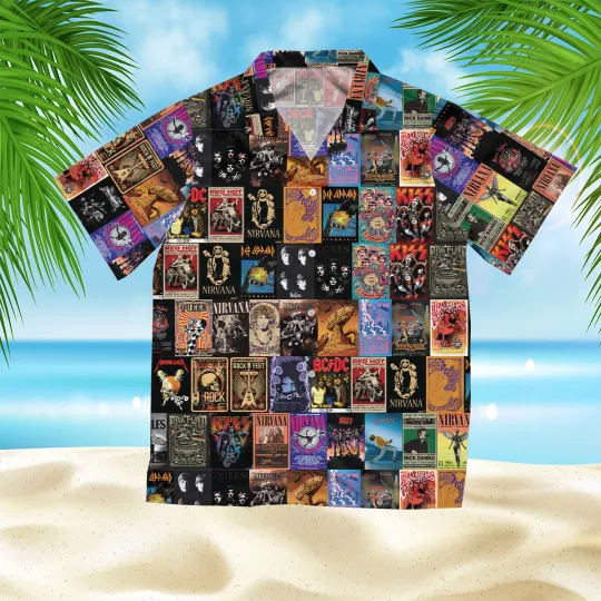 80s Rock Band Hawaiian Shirt