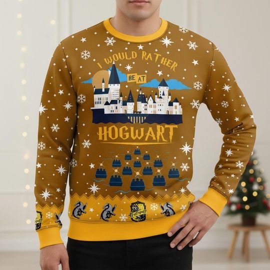 Discover Magic Castle Ugly Christmas Sweater, Wizard World Xmas Sweater, Fantasy School Ugly Sweater, Cozy Winter Sweater, Christmas Gift
