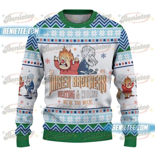 Miser Brothers Heating And Cooling Sweatshirt, Snow Miser &Heat Miser Ugly Sweater, Miser Brothers Christmas Shirt