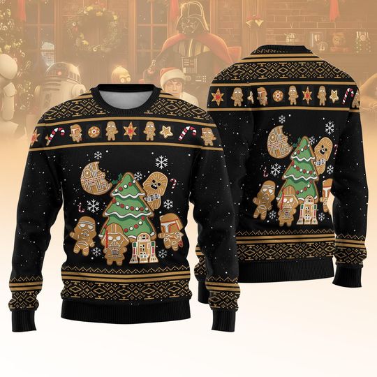Discover Star Wars Gingerbread Christmas Ugly Sweater, Disney The Clone Xmas Sweater, Darth Vader Sweater, Funny Xmas Gifts, Holiday Jumpers