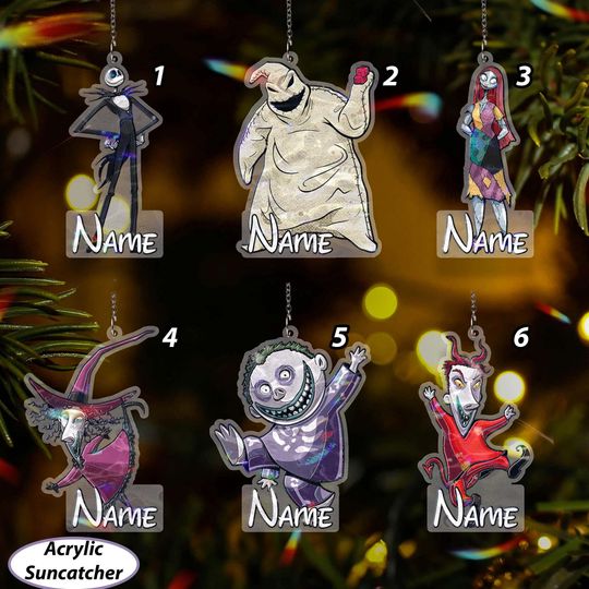 Discover Custom Nightmare Christmas Ornament, Disney Nightmare Characters Ornament, Jack Skellington Lock Shock Barrel, Oogie Boogie Xmas Gift VTB492