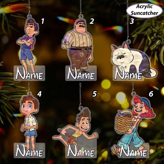 Discover Custom Xmas Luca Monster Ornament, Pixar Luca And Best Friends Ornament, Alberto Giulia Ercole Massimo, Disney Holiday Family Gift, VTB493