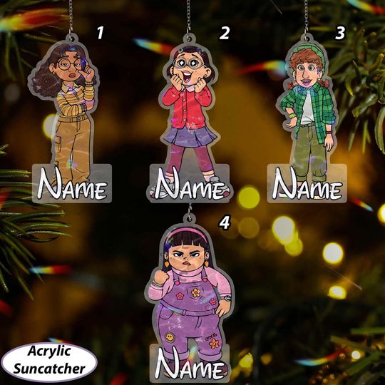 Discover Custom Turning Red Ornament Christmas, Disney Mei Lee Panda Ornament, Abby Miriam Priya Mangal, Pixar Turning Red Holiday Party Decor VTB495