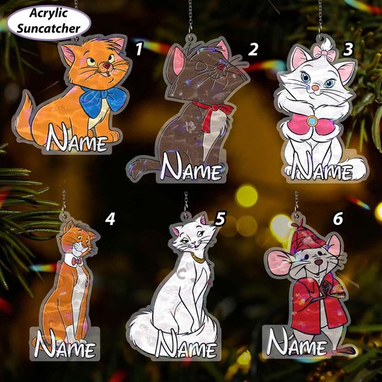Discover Custom Aristocats Ornament Christmas, Marie Berlioz Toulouse, O Malley Duchess Cat Couple Decor, Disney Aristocats Family Ornament, VTB489