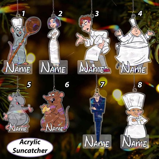 Discover Custom Ratatouille Chef Christmas Ornament, Ratatouille Remy And Emile Ornament, Linguini Anton Ego, Disney Xmas Holiday Home Decor, VTB481