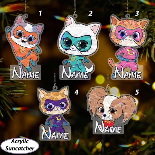 Discover Custom Super Kitties Kids Ornament, Superkitties Christmas Ornament, Disney Cat Hero Team Ornament, Bitsy Ginny Buddy Burglar Sparks, VTB488