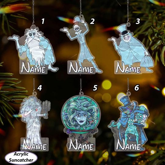 Discover Custom Disney Haunted Mansion Ornament, Haunted Mansion Christmas Ornament, Madame Leota Hitchhiking Ghosts, Disney Spooky Xmas Gift, VTB490