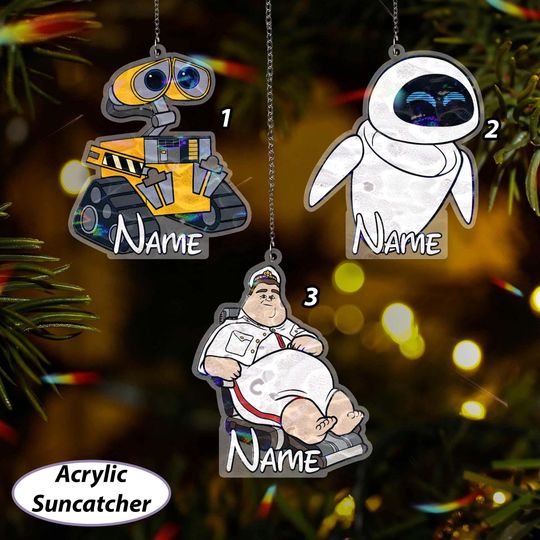 Discover Customized Wall E And Eve Ornament, Disney Wall-E Romantic Robot Ornament, Captain McCrea Ornament, Pixar Christmas Couple Keepsake, VTB483