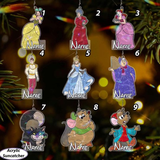 Discover Custom  Cinde Xmas Ornament, Cinde Princess Ornament, Lady Tremaine Anastasia Drizella Jaq Gus, Disney Christmas Girl Gift, VTB443