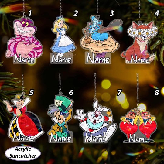 Discover Custom Alice Wonderland Xmas Ornament, Princess Alice Adventures Ornament, Queen Of Hearts Ornament, Disney Christmas Family Decor, VTB445