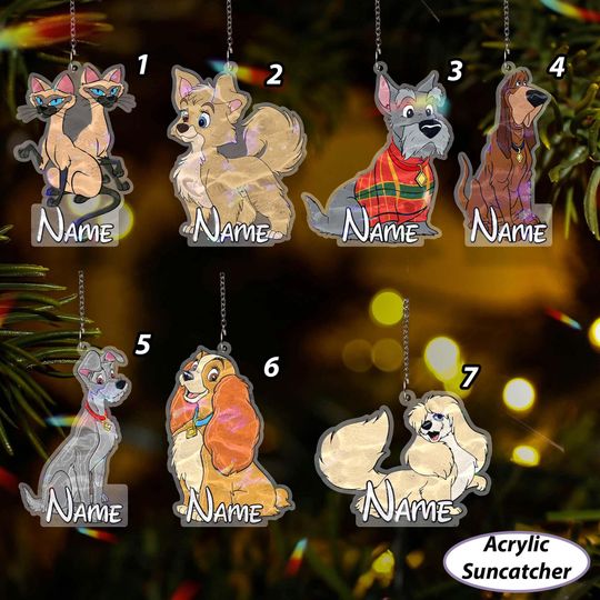 Discover Custom Lady & The Tramp Ornament, Lady And Tramp Ornament, Disney Dog Couple Christmas Decor, Animal Kingdom Holiday Tree Hanging, VTB449