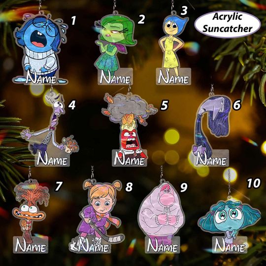 Personalized Inside Out Ornament, Inside Out All Feelings Ornament, Inside Out Characters Group Ornament, WDW Pixar Christmas Decor, VTB412