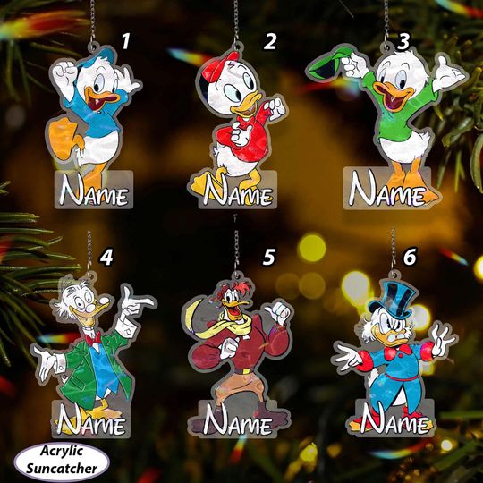 Discover Personalized Christmas Ducktales Ornament, Duck Tales Huey Dewey Louie Ornament, Scrooge Launchpad, Disney Family Xmas Tree Hanging, VTB477
