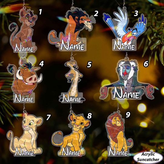 Discover Personalized Lion King Christmas Ornament, Lion Kingdom Xmas Ornament, Simba And Mufasa Family Ornament, Disney Holiday House Decor, VTB430