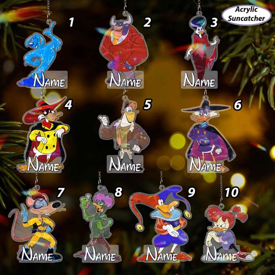 Discover Personalized Darkwing Duck Ornament, Darkwing Duck Christmas Ornament, Launchpad Gosalyn Megavolt, Disney Family Xmas Holiday Decor, VTB478