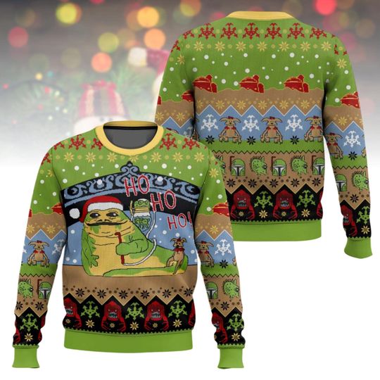 Discover Star Wars Ugly Christmas Sweater, Jabba The Hutt Xmas Sweater, Movie Ugly Sweater, Christmas Gift