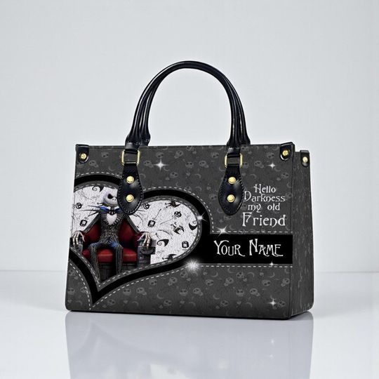 Custom Jack Skellington Handbag - The Nightmare Before Christmas Shoulder Bag, Top Handle Bag, Christmas Gift