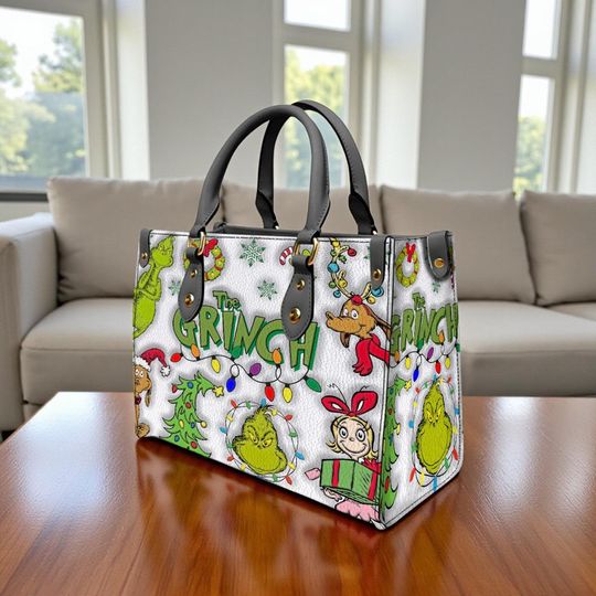 Discover Green Monster Women’s Leather Bag, Christmas Leather Handbag