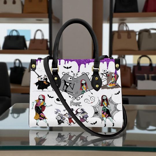Personalized Jack Skellington and Sally Handbag - The Nightmare Before Christmas Shoulder Bag for Christmas Gift