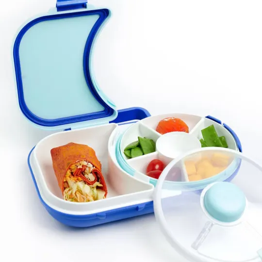 Discover GoBe Kids' 2-in-1 Bento Style Lunchbox with Small Snack Spinner Flip -
