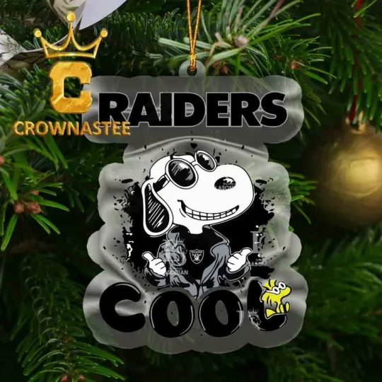 XMAS Las Vegas Raiders Snooy Cool football Christmas Ornament