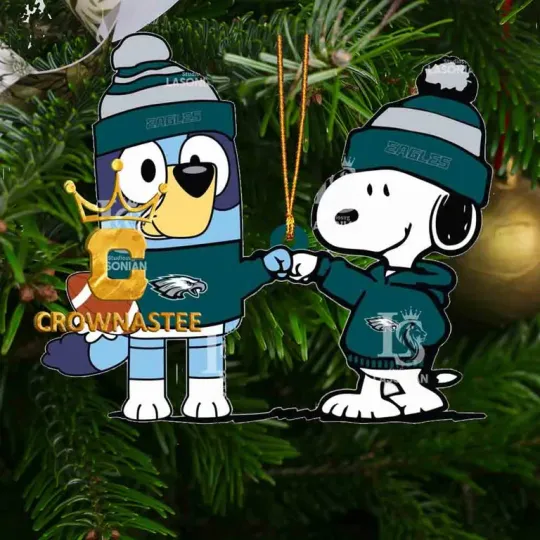 Discover XMAS Eagles Snoop BlueyDad Football football Ornament
