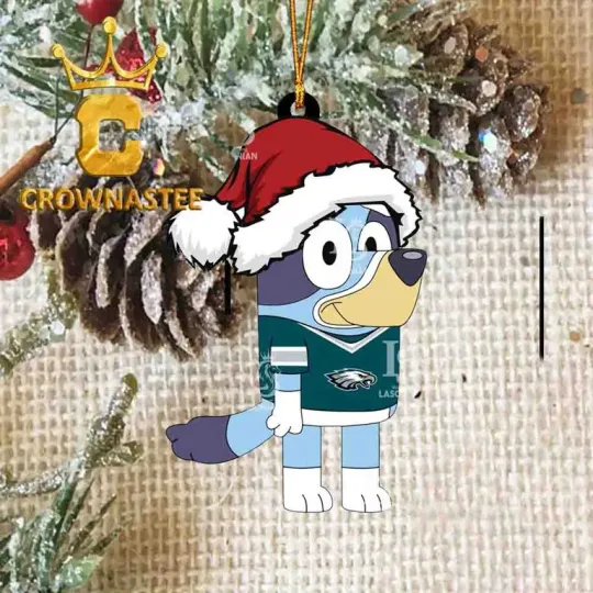 XMAS Philadelphia Eagles BlueyDad Cartoon football Christmas Ornament