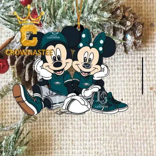 Discover XMAS Philadelphia Eagles Mickey Sit football Acrylic Ornament