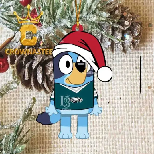 XMAS Philadelphia Eagles BlueyDad Dog Christmas football Ornament