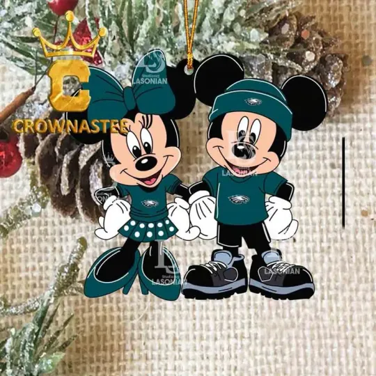 Discover XMAS Philadelphia Eagles Mickey Rugby football Acrylic Ornament
