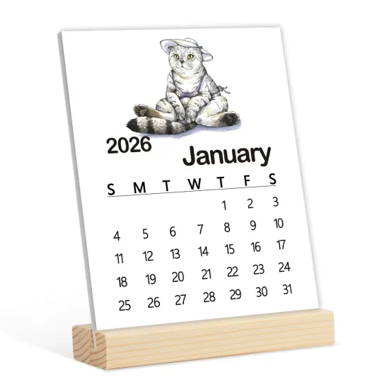 Small Animal Desk Calendar 2026, Kitten Mini Cat