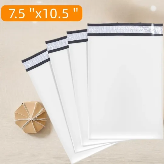 Discover 7.5x10.5 Inch White Pack Poly Mailers Shipping Envelopes, Strong Adhesive Sealin