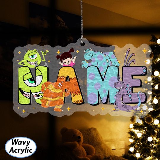 Discover Custom Monsters Inc Ornament, Disney Monster Inc Characters Ornament, Mike Sully Randall Boo George, Pixar Christmas Tree Hanging, VTB340
