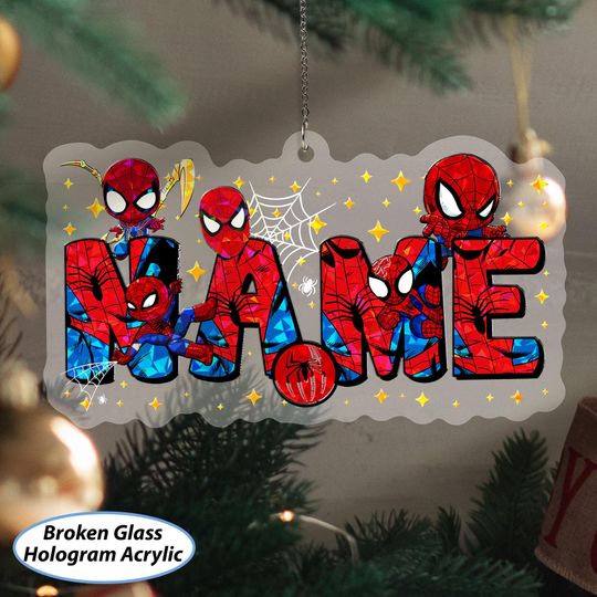 Custom Spiderman Christmas Ornament, Avengers Spider Man Chibi Ornament, Cute Spider Super Hero Tree Decor, Marvel Xmas House Decor, NVA752