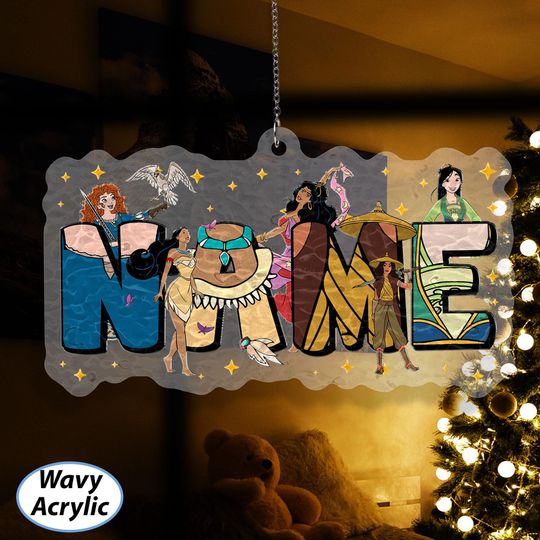 Discover Personalized Disney Princess Ornament, Princess Girls Christmas Ornament, Merida Pocahontas Esmeralda Mulan Raya, Magical Xmas Decor, VTB334