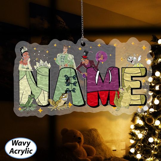 Discover Custom Princess And The Frog Ornament, Disney Tiana Naveen Couple Ornament, Dr Facilier Louis Ray, WDW Christmas Fairy Tales Decor, NVA717