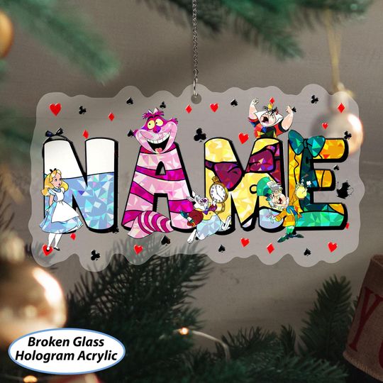 Discover Custom Alice Christmas Ornament, Alice In Wonderland Characters Ornament, Mad Hatter Queen Of Hearts Ornament, Disney Xmas Tree Decor NVA720